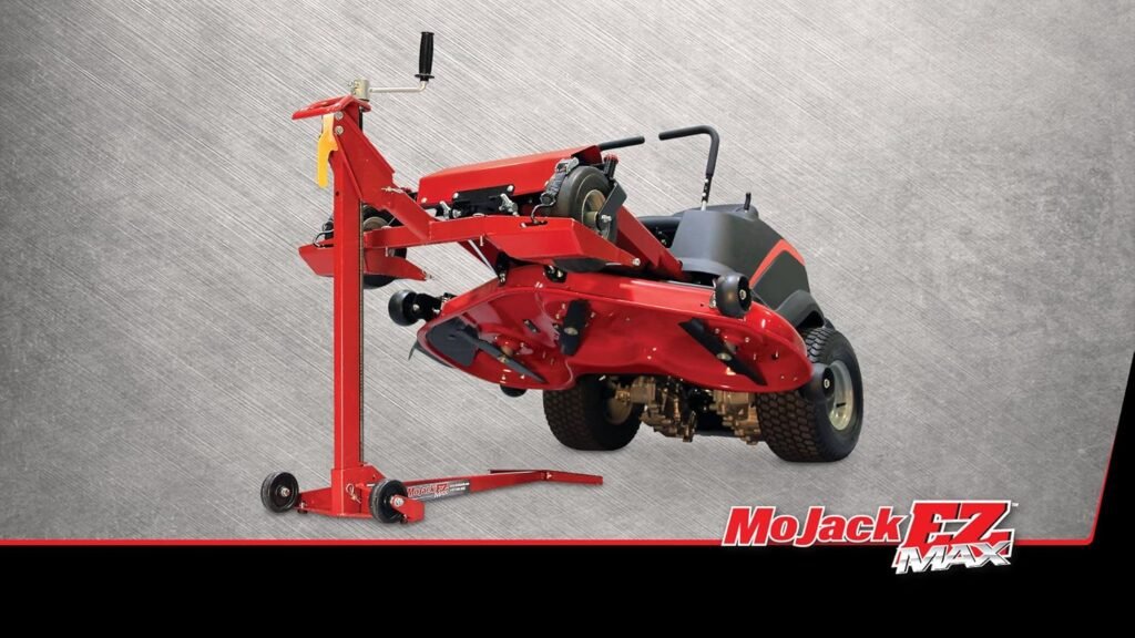 EZ Max - Riding Lawn Mower Lift, 450lb Lifting Capacity, Fits Most Residential  ZTR Mowers, Space-Saving Folding, Ideal for Mower Maintenance  Repair, Red